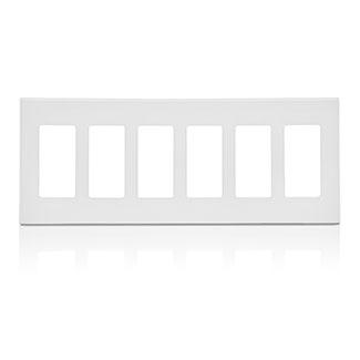 Leviton 80326-SW - 6-Gang Decora Plus Screwless Wallplate - Ready Wholesale Electric Supply and Lighting