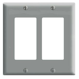 Leviton 80409 - Roll over to zoom CHOOSE A COLOR 2-Gang Decora/GFCI Device Decora Wallplate/Faceplate, Standard Size, Thermoset, Device Mount - Ready Wholesale Electric Supply and Lighting