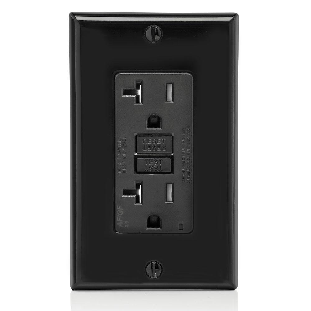 Leviton AGTR2 - Roll over for zoom CHOOSE A COLOR 20 Amp, 125 Volt Dual Function AFCI/GFCI Receptacle, 20 Amp Feed-Through, Tamper-Resistant - Ready Wholesale Electric Supply and Lighting