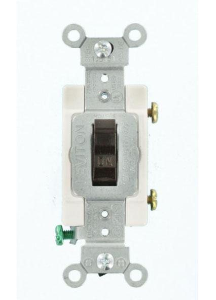 Leviton CS215 - 15 Amp, 120/277 Volt, Toggle Double-Pole AC Quiet Switch, Commercial Spec Grade, Grounding, Side Wired - Ready Wholesale Electric Supply and Lighting
