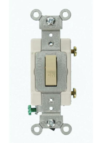 Leviton CS415 - 15 Amp, 120/277 Volt, Toggle 4-Way AC Quiet Switch, Commercial Spec Grade, Grounding, Side Wired - Ready Wholesale Electric Supply and Lighting