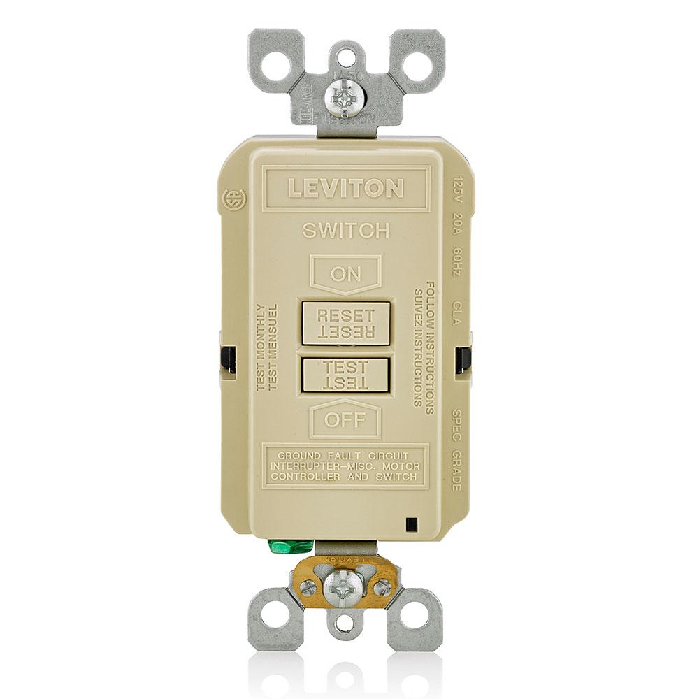 Leviton GFRBF - 20 Amp Feed- Through, 125 Volt Receptacle/Outlet, Self-test SmartlockPro Slim Blank GFCI - Ready Wholesale Electric Supply and Lighting