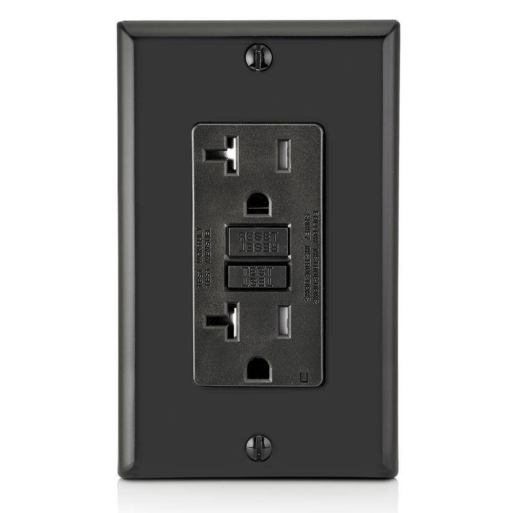 Leviton GFTR2 - 20 Amp, 125 Volt Receptacle/Outlet, 20 Amp Feed-Through, Tamper-Resistant, Self-test SmartlockPro Slim GFCI - Ready Wholesale Electric Supply and Lighting