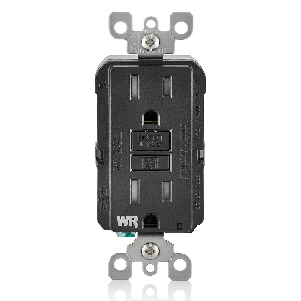 Leviton GFWT1 - 15 Amp, 125 Volt Receptacle/Outlet, 20 Amp Feed-Through, Self-test SmartlockPro Slim Weather & Tamper-Resistant GFCI - Ready Wholesale Electric Supply and Lighting