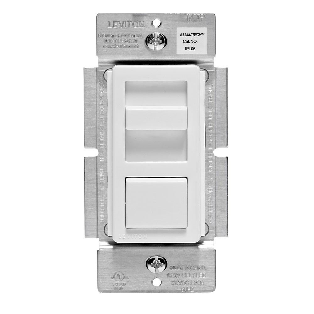 Leviton IPL06-10Z - IllumaTech Slide Dimmer for 150-Watt Dimmable LED/CFL, 600-Watt Incandescent/Halogen - Ready Wholesale Electric Supply and Lighting