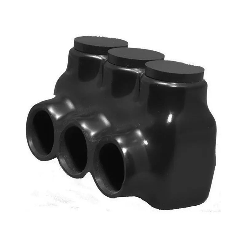 Morris 97525 Black Insulated Multi-Cable Connector - Single Entry, Wire Port 3, Wire Range 1/0 - 14 - Ready Wholesale Electric Supply and Lighting