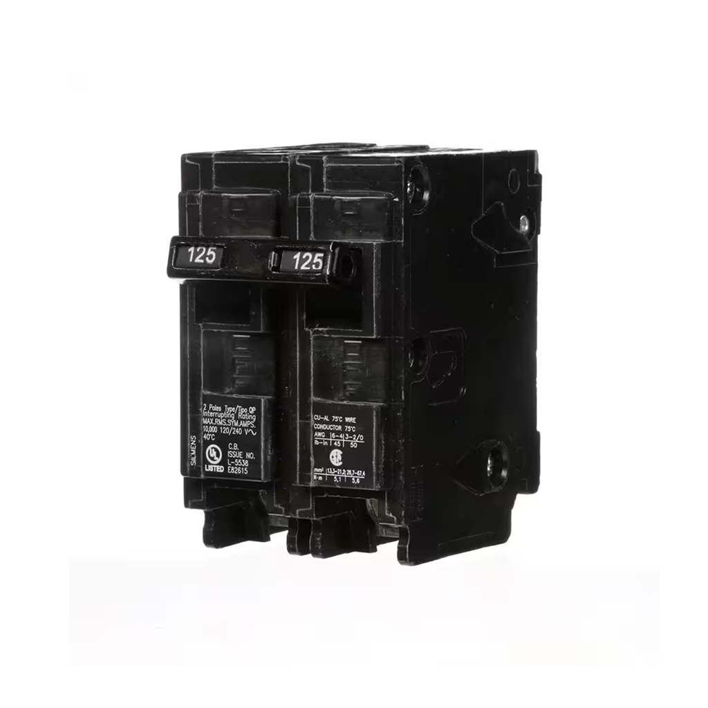 Siemens Q2125 125-Amp Double Pole Type QP Circuit Breaker - Ready Wholesale Electric Supply and Lighting