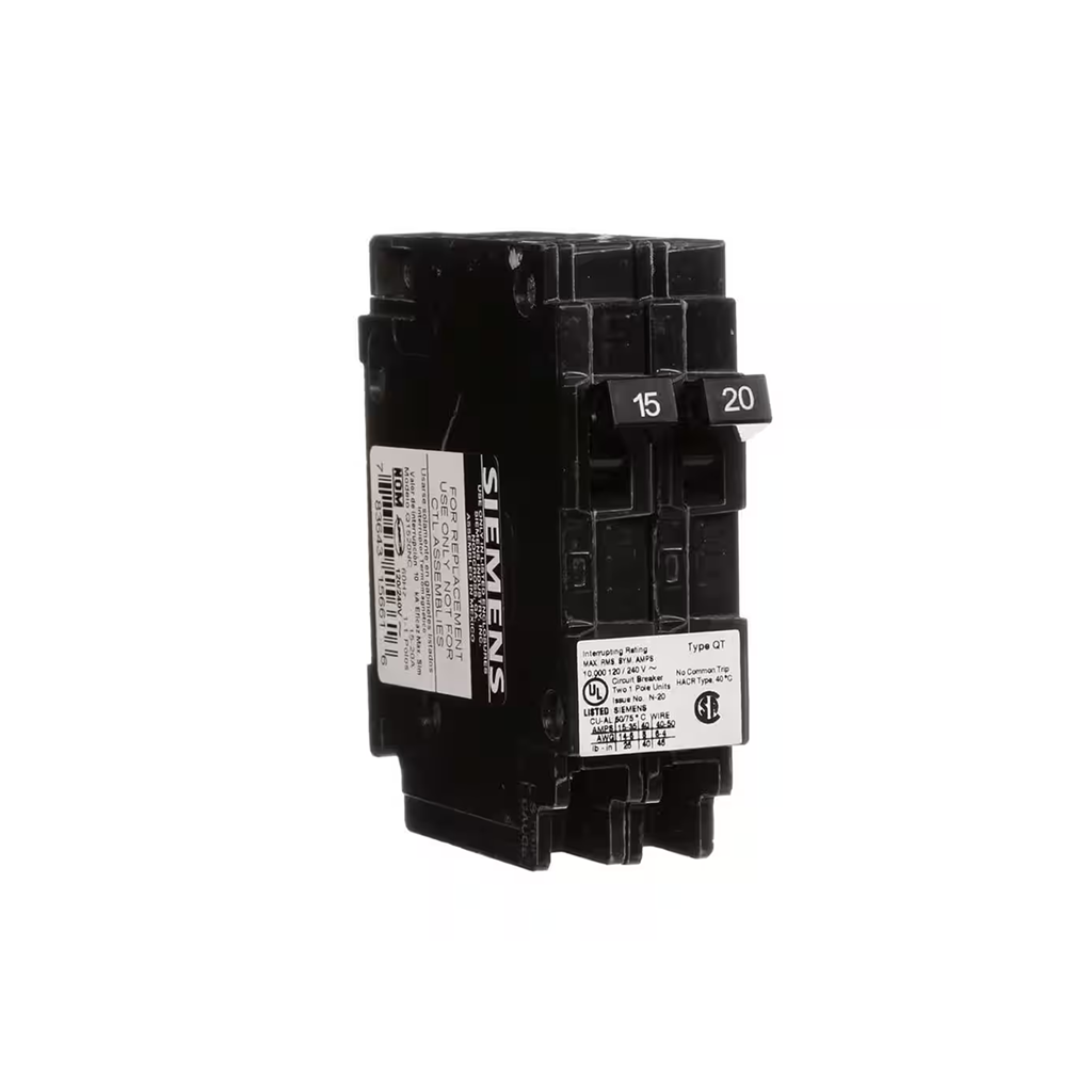 Siemens Q1520 - 15/20 Amp Tandem Single Pole Type QT Circuit Breaker - Ready Wholesale Electric Supply and Lighting