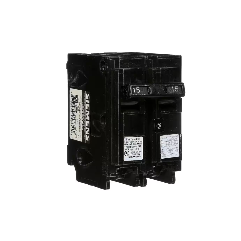 Siemens Q215 15-Amp Double Pole Type QP Circuit Breaker - Ready Wholesale Electric Supply and Lighting