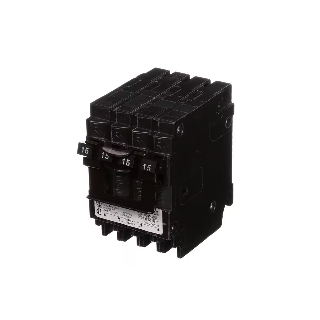 Siemens Q21515CT2 - 15 Amp Double-Pole Type QT Quad Circuit Breaker - Ready Wholesale Electric Supply and Lighting