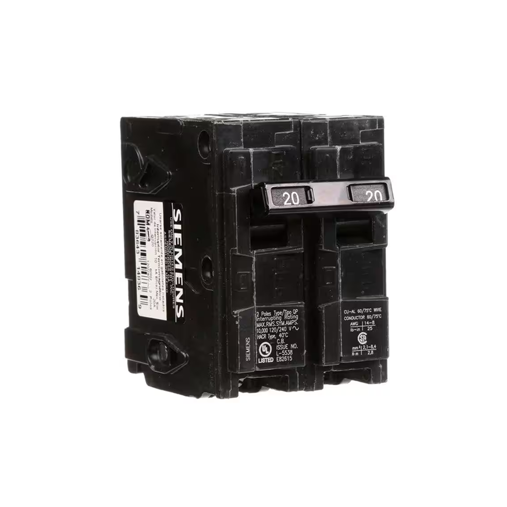 Siemens Q220 20-Amp Double Pole Type QP Circuit Breaker - Ready Wholesale Electric Supply and Lighting