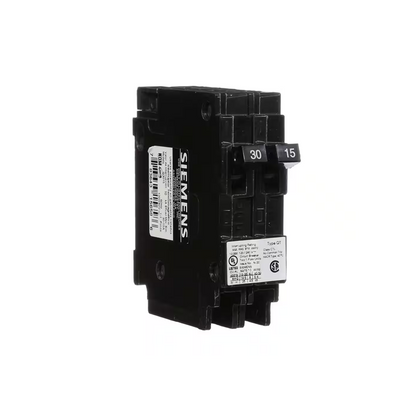 Siemens Q3015 - 30/15 Amp Tandem Single Pole Type QT Circuit Breaker - Ready Wholesale Electric Supply and Lighting