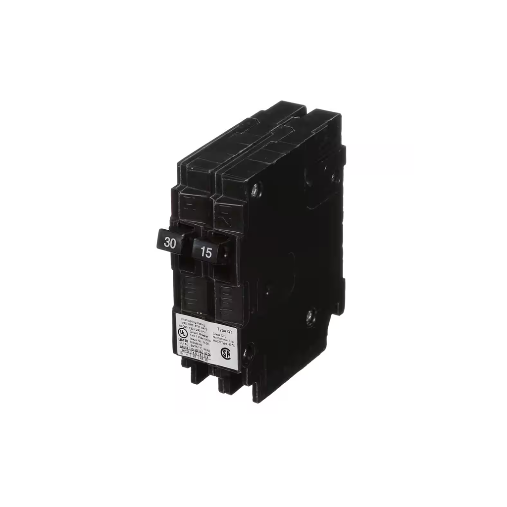 Siemens Q3015 - 30/15 Amp Tandem Single Pole Type QT Circuit Breaker - Ready Wholesale Electric Supply and Lighting