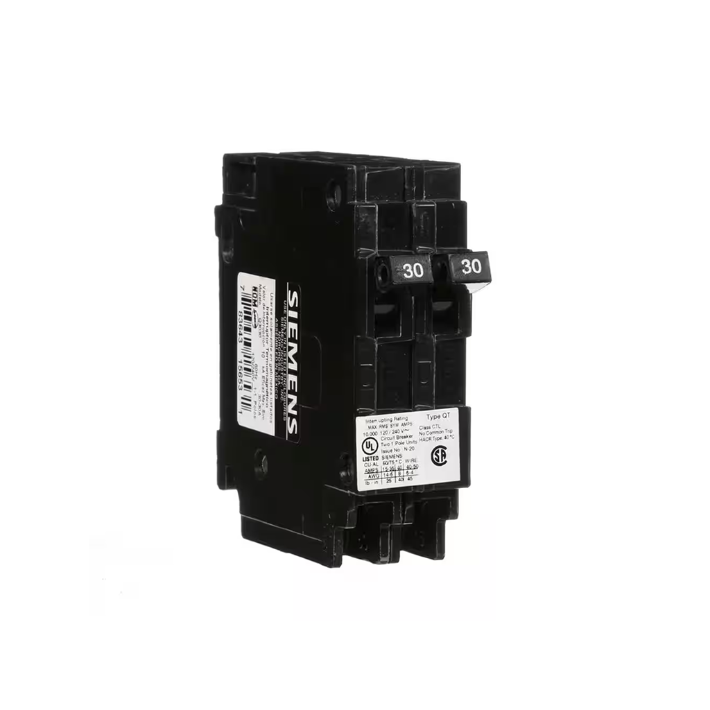 Siemens Q3030 - 30 Amp Tandem Single Pole Type QT Circuit Breaker - Ready Wholesale Electric Supply and Lighting