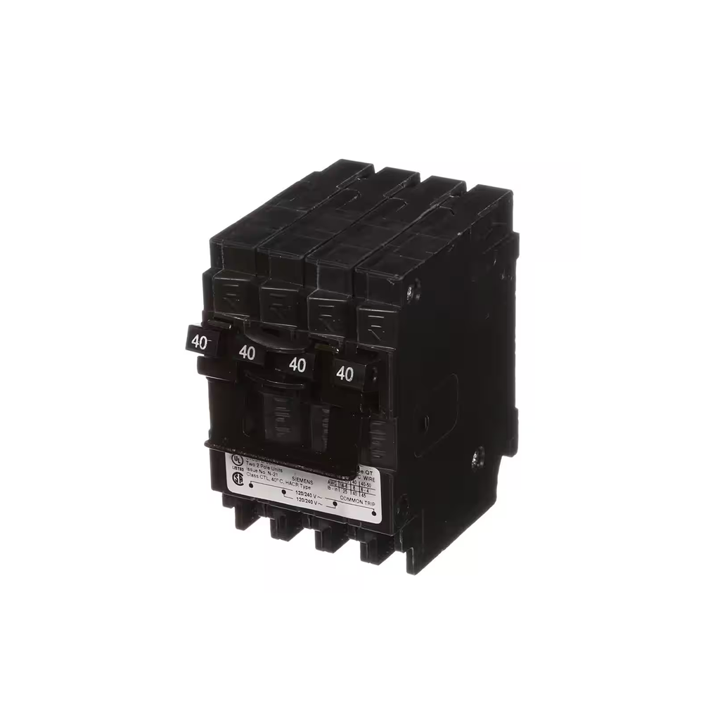 Siemens Q24040CT2 - 40 Amp Double-Pole Type QT Quad Circuit Breaker - Ready Wholesale Electric Supply and Lighting