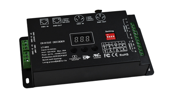 GM Lighting DMX-LT-995 DMX Decoder 5 Channels, 12V/24V DMX512/RDM - Ready Wholesale Electric Supply and Lighting