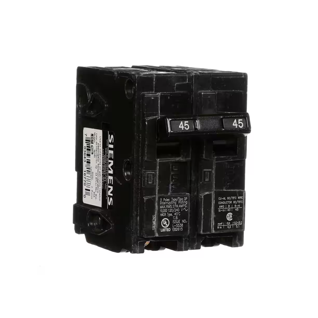 Siemens Q245 45-Amp Double Pole Type QP Circuit Breaker - Ready Wholesale Electric Supply and Lighting