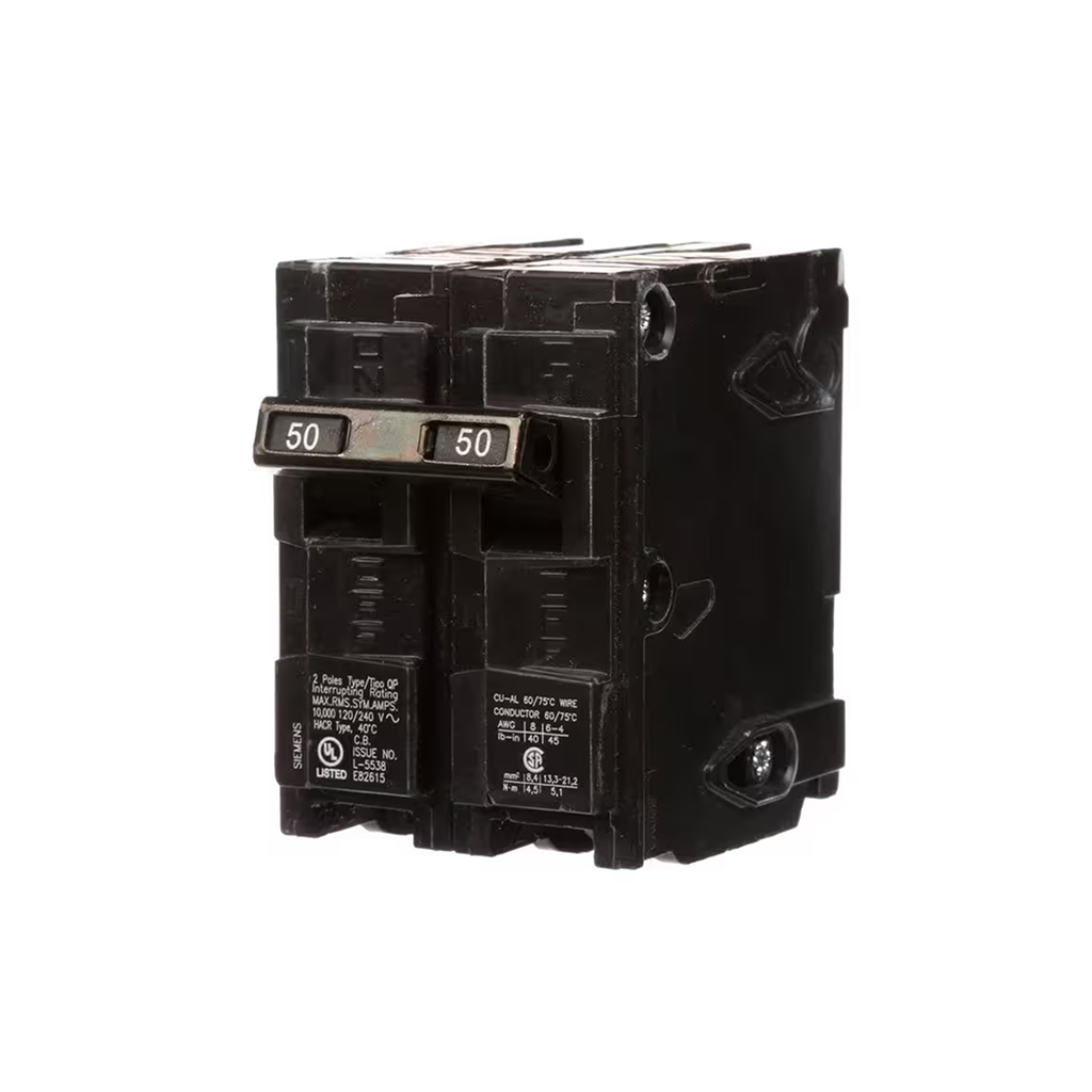 Siemens Q250 50-Amp Double Pole Type QP Circuit Breaker - Ready Wholesale Electric Supply and Lighting