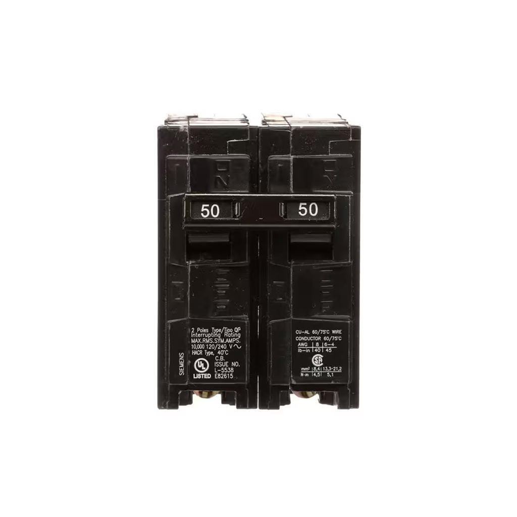 Siemens Q250 50-Amp Double Pole Type QP Circuit Breaker - Ready Wholesale Electric Supply and Lighting