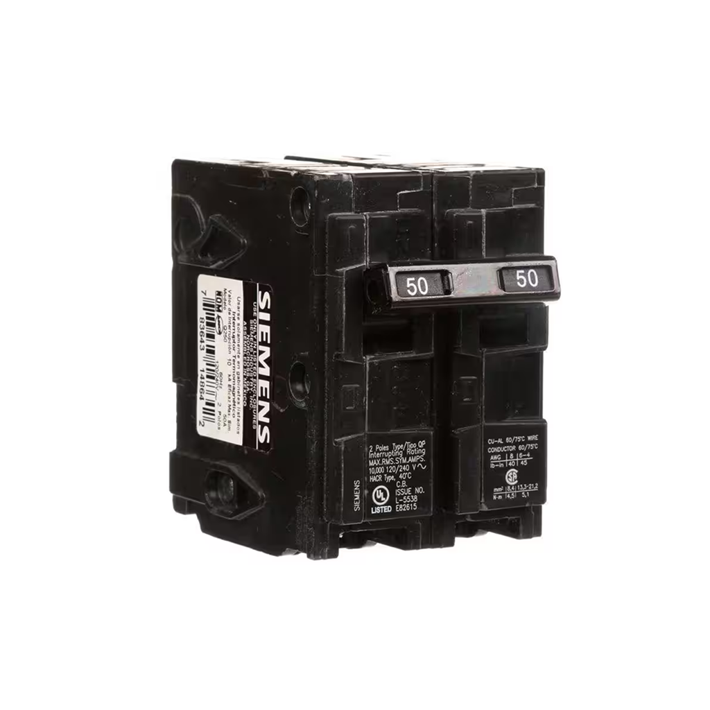 Siemens Q250 50-Amp Double Pole Type QP Circuit Breaker - Ready Wholesale Electric Supply and Lighting