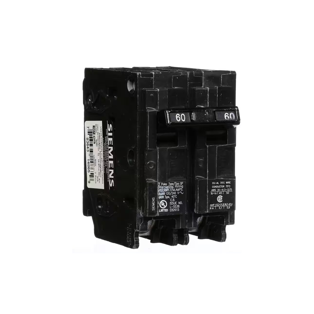Siemens Q260 60-Amp Double Pole Type QP Circuit Breaker - Ready Wholesale Electric Supply and Lighting