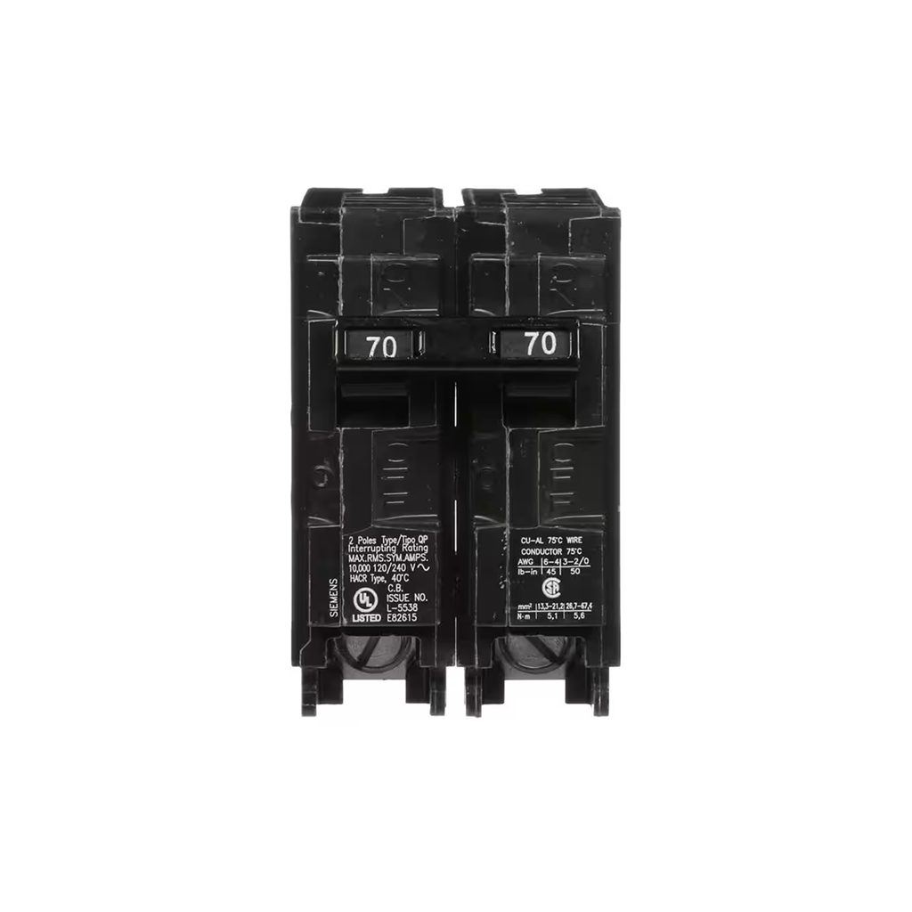 Siemens Q270 70-Amp Double Pole Type QP Circuit Breaker - Ready Wholesale Electric Supply and Lighting
