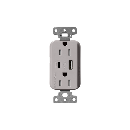 Claro 15 Amp USB Type A + C Outlet - Ready Wholesale Electric Supply and Lighting