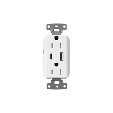 Claro 15 Amp USB Type A + C Outlet (Satin) - Ready Wholesale Electric Supply and Lighting