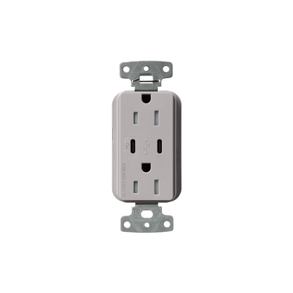 Claro 15 Amp USB Type C + C Outlet - Ready Wholesale Electric Supply and Lighting