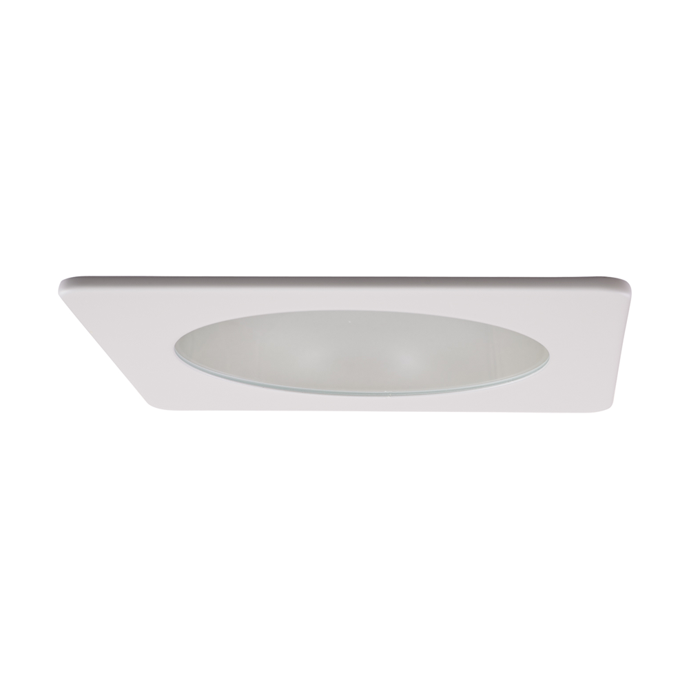 ELCO EL2412W 4" Square Shower Trim with Frosted Lens - All White - Ready Wholesale Electric Supply and Lighting
