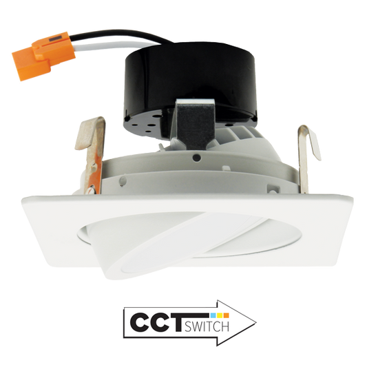 Copy of ELCO EL446CT5B 4" LED Square Adjustable Gimbal Insert - All Black - Ready Wholesale Electric Supply and Lighting