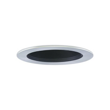 ELCO EL1494BN 4" Adjustable Phenolic Deep Step Baffle Trim - Black with Nickel Trim - Ready Wholesale Electric Supply and Lighting