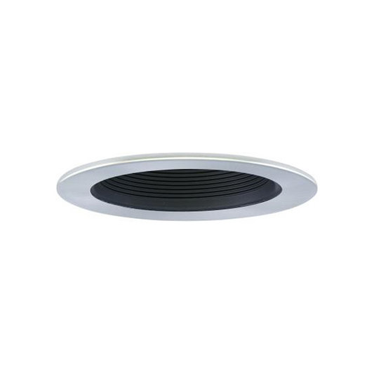 ELCO EL1494BN 4" Adjustable Phenolic Deep Step Baffle Trim - Black with Nickel Trim - Ready Wholesale Electric Supply and Lighting