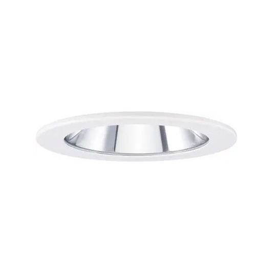 ELCO EL1411W 4" Adjustable Shower Trim with Clear Reflector and Lens Trim - All White - Ready Wholesale Electric Supply and Lighting