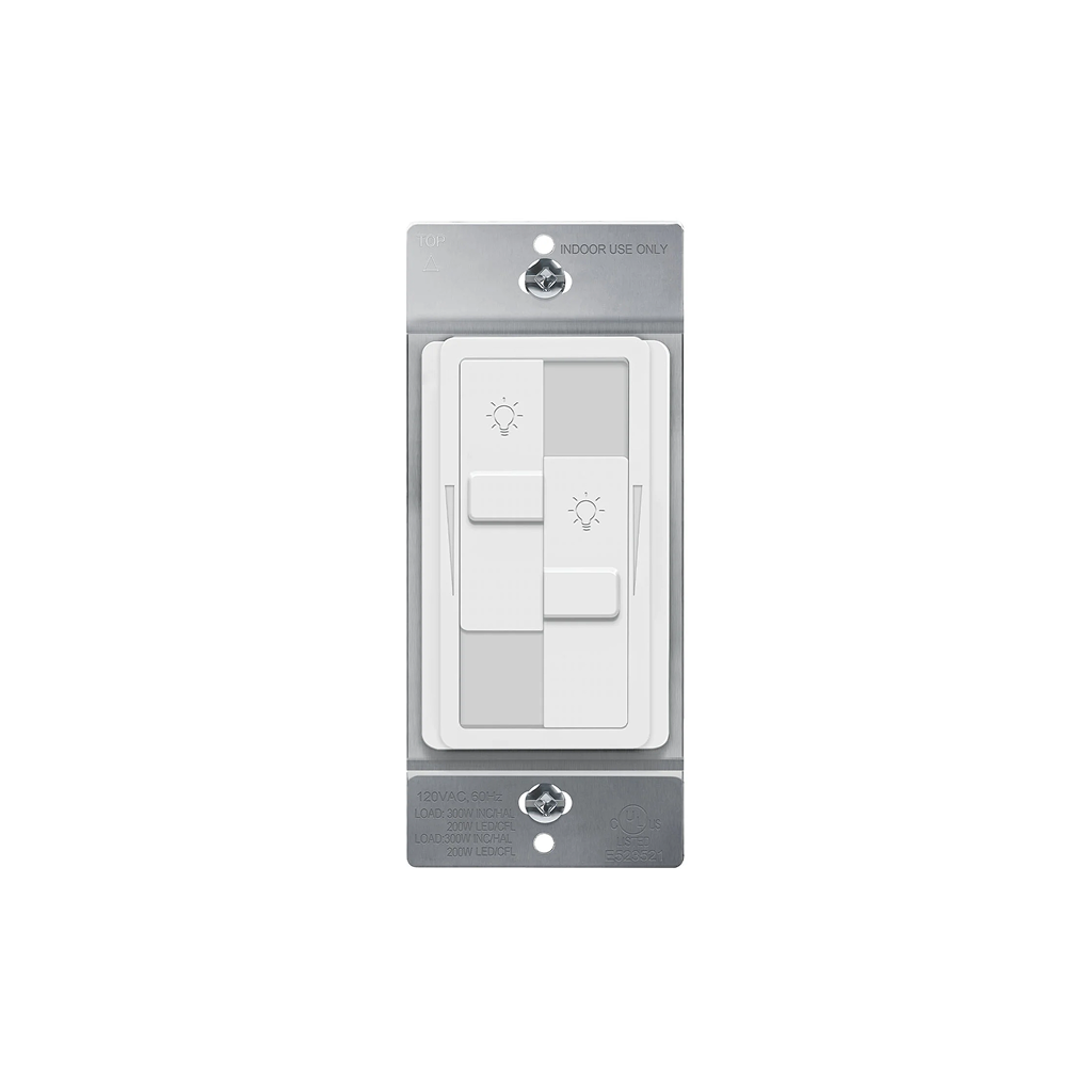 Enerlites 57007-W - Dual Slide LED Dimmer, 200-Watts LED/CFL, White - Ready Wholesale Electric Supply and Lighting