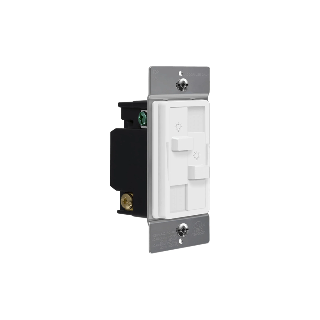 Enerlites 57007-W - Dual Slide LED Dimmer, 200-Watts LED/CFL, White - Ready Wholesale Electric Supply and Lighting