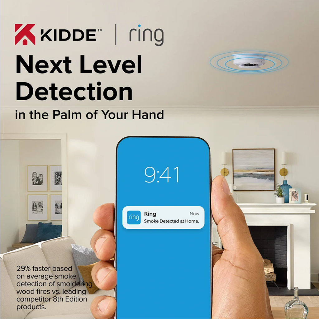 Kidde RGCUAR-RW - Ring Smart Smoke + CO Alarm, Hardwired with 2 AA Backup Battery - Ready Wholesale Electric Supply and Lighting