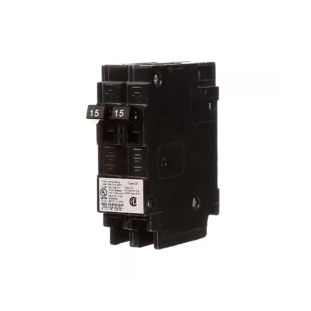 Siemens Q1520 - Amp Tandem Single Pole Type QT Circuit Breaker - Ready Wholesale Electric Supply and Lighting
