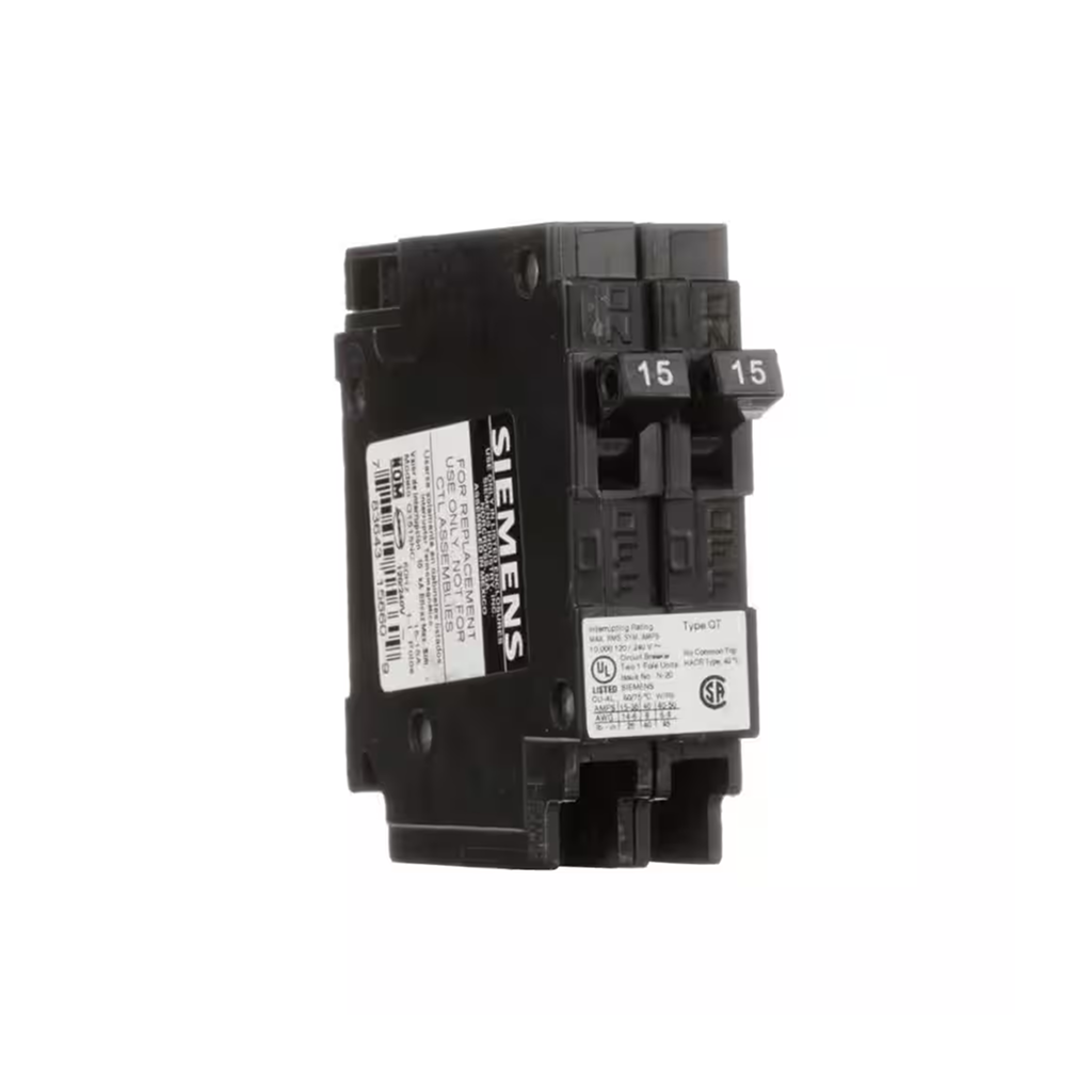Siemens Q1520 - Amp Tandem Single Pole Type QT Circuit Breaker - Ready Wholesale Electric Supply and Lighting