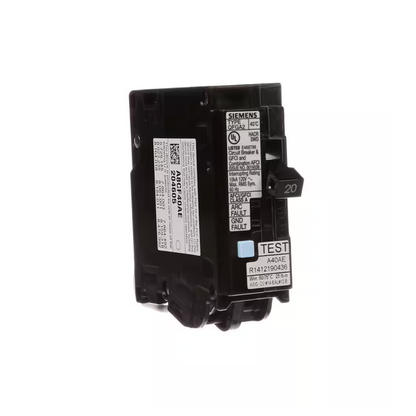 Siemens Q120DF, Q120DFN - 20 Amp 1-Pole Dual Function (CAFCI/GFCI) Plug-On Neutral Circuit Breaker - Ready Wholesale Electric Supply and Lighting