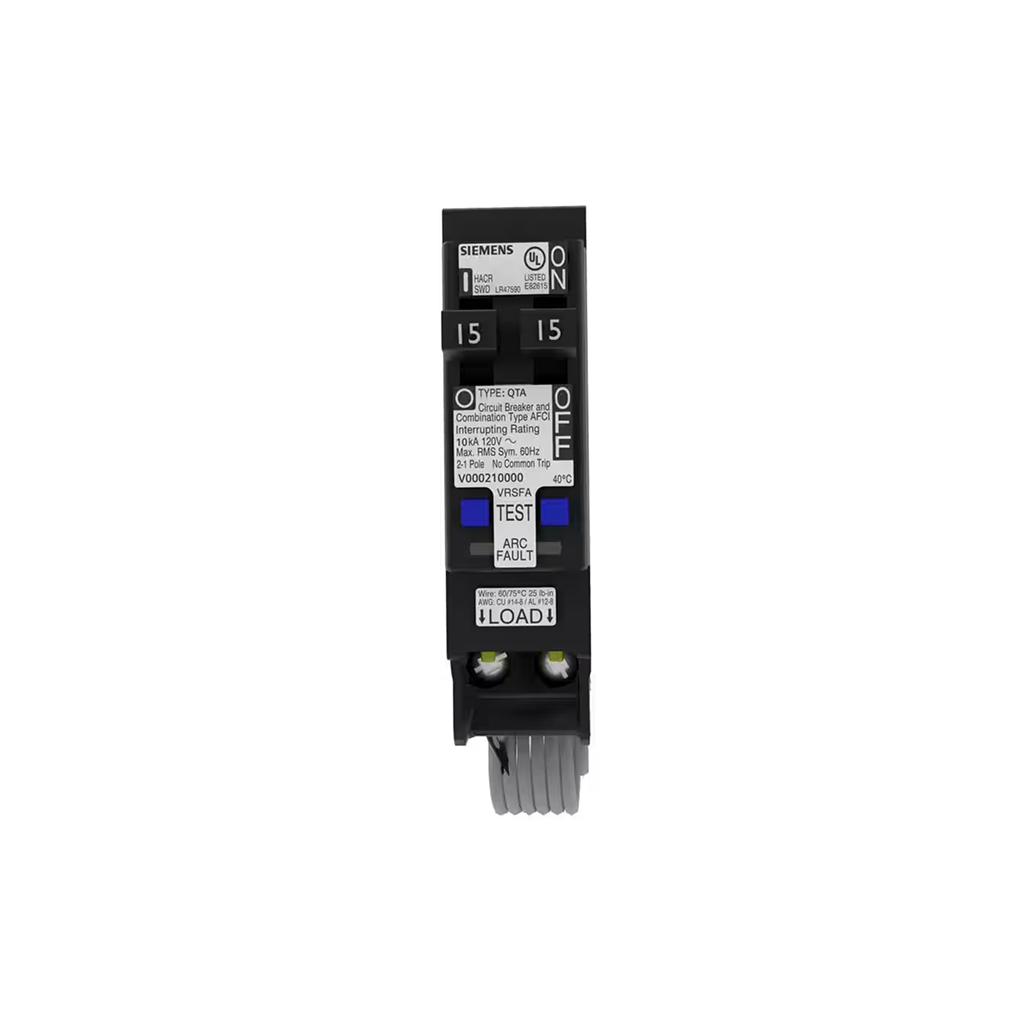 Siemens Q1515AFC - 15 Amp 120-Volt 1-Pole Tandem CAFCI Type QTA Circuit Breaker - Ready Wholesale Electric Supply and Lighting