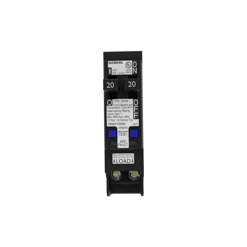 Siemens Q2020AFC / Q2020AFCN – 20 Amp 120-Volt 1-Pole Tandem CAFCI Type QTA Circuit Breaker - Ready Wholesale Electric Supply and Lighting