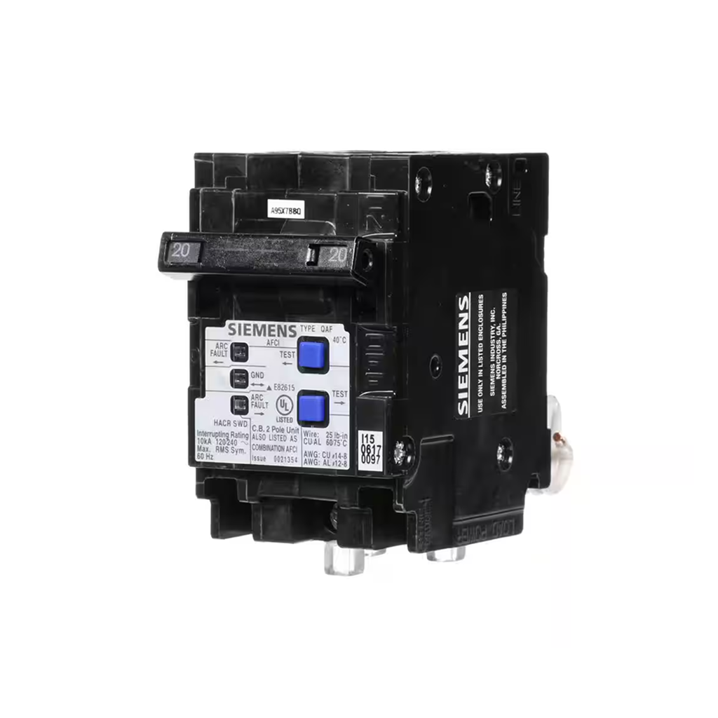 Siemens Q220AFC - Type QAF 20 Amp Double-Pole Combination AFCI Circuit Breaker - Ready Wholesale Electric Supply and Lighting