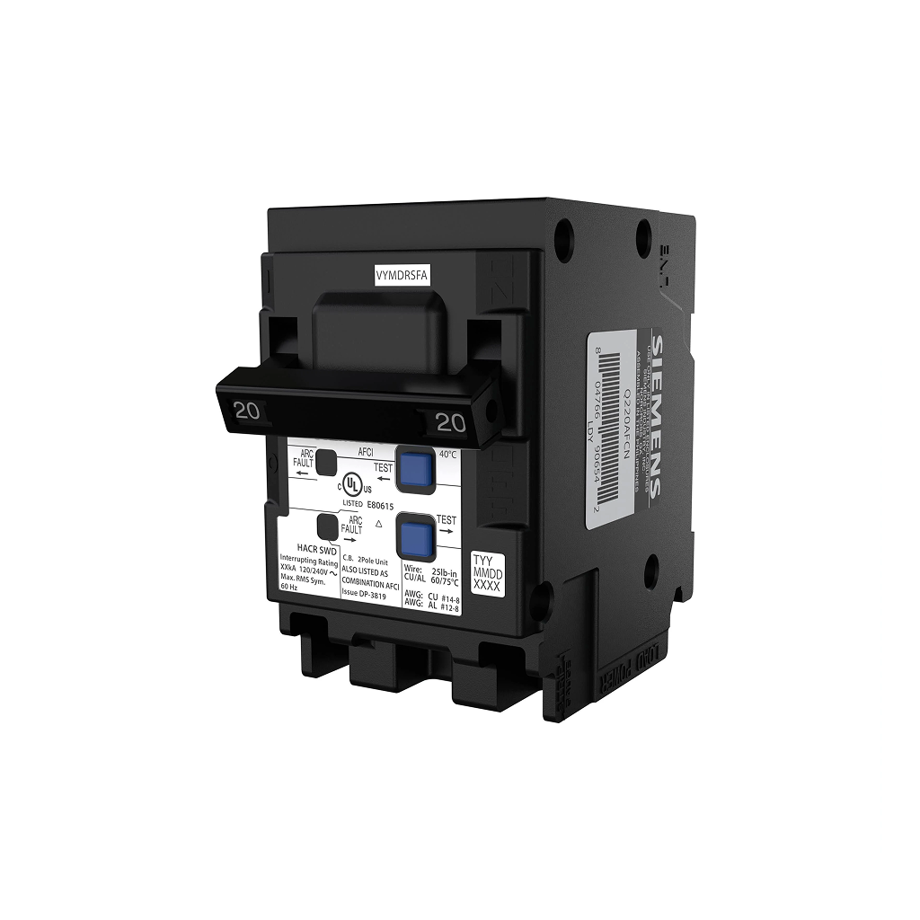 Siemens Q220AFC / Q220AFCN – Type QAF 20 Amp Double-Pole Combination AFCI Circuit Breaker - Ready Wholesale Electric Supply and Lighting