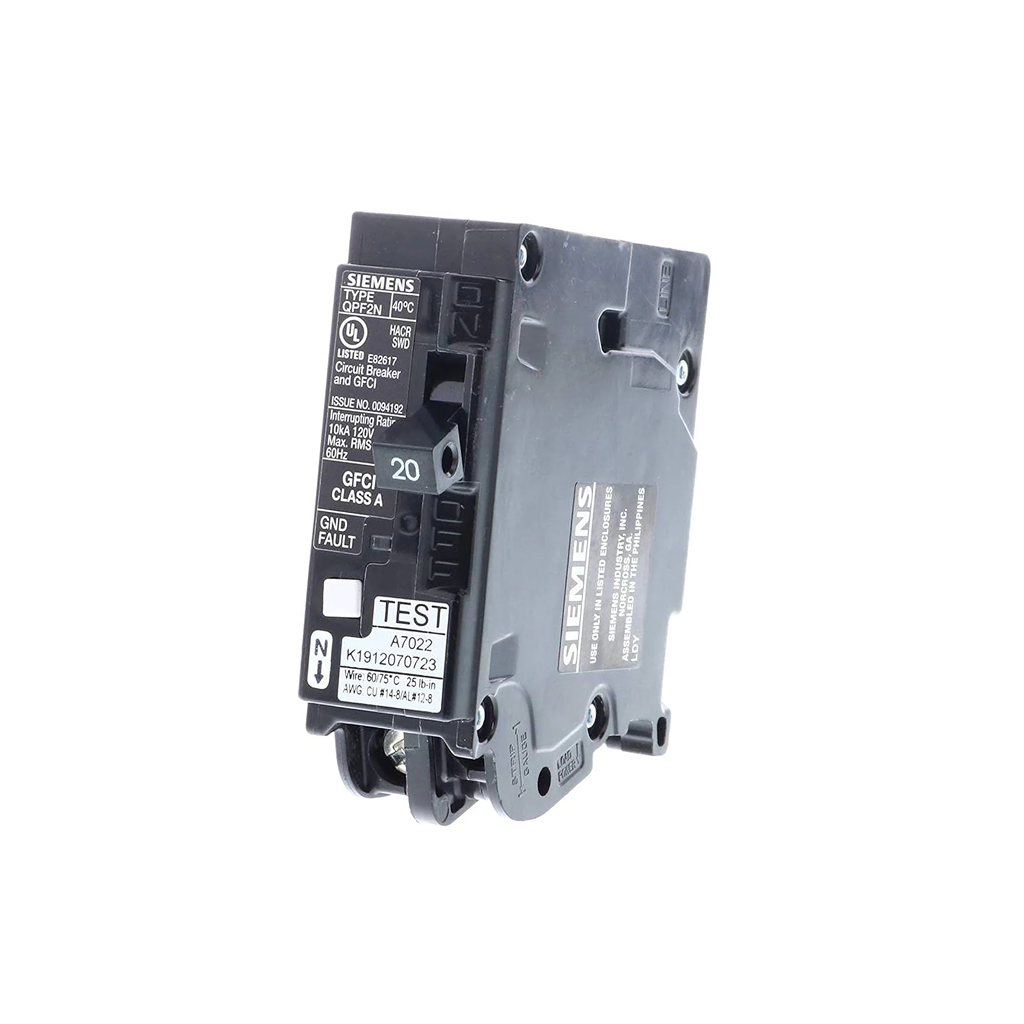 Siemens QF120A / QF120AN - 20 Amp 1-Pole Type QPF2 GFCI Circuit Breaker - Ready Wholesale Electric Supply and Lighting