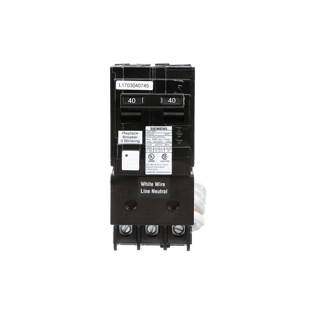 Siemens QF240A - 40 Amp 2-Pole Type QPF2 GFCI Circuit Breaker - Ready Wholesale Electric Supply and Lighting