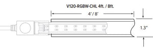 GM Lighting V120-RGBW-CHL4 120V RGBW LED Tape 4ft Aluminum Mounting Channel - Ready Wholesale Electric Supply and Lighting