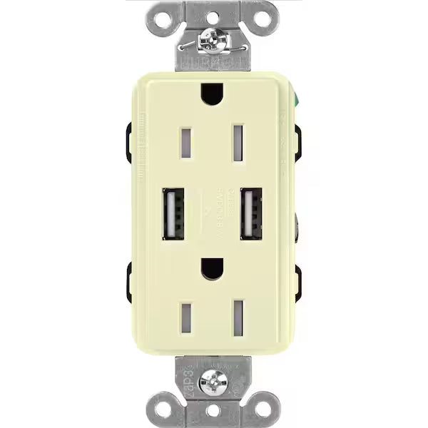 Claro 15 Amp USB Duplex Outlet - Ready Wholesale Electric Supply and Lighting