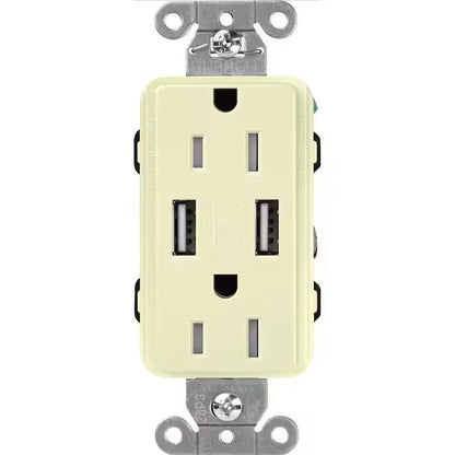 Claro 15 Amp USB Duplex Outlet - Ready Wholesale Electric Supply and Lighting