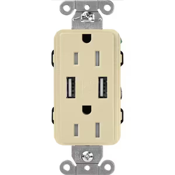 Claro 15 Amp USB Duplex Outlet - Ready Wholesale Electric Supply and Lighting